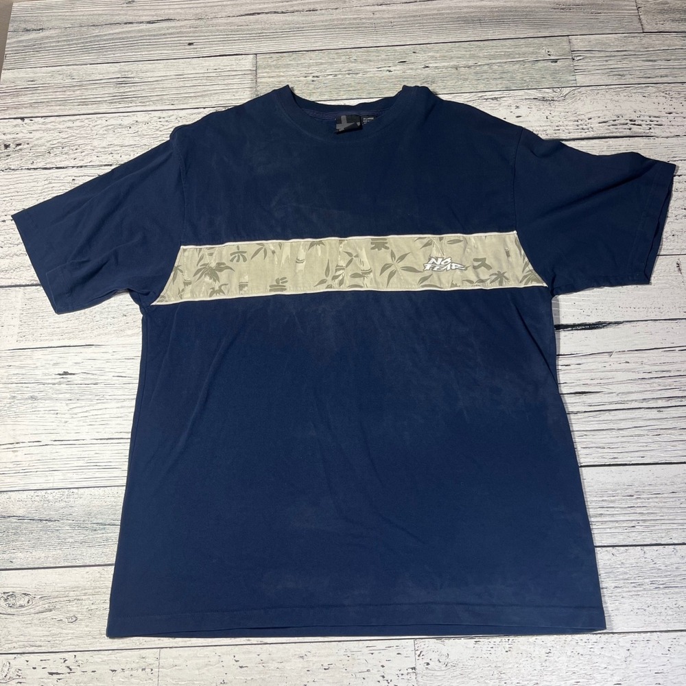 Vintage No Fear T Shirt Mens Extra Large XL‎ 90s Navy Blue Floral Print